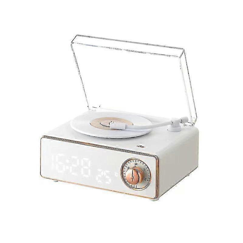 Retro Bluetooth Luidspreker Zwarte Lijmschijf Wekker Stereo Luidspreker PK