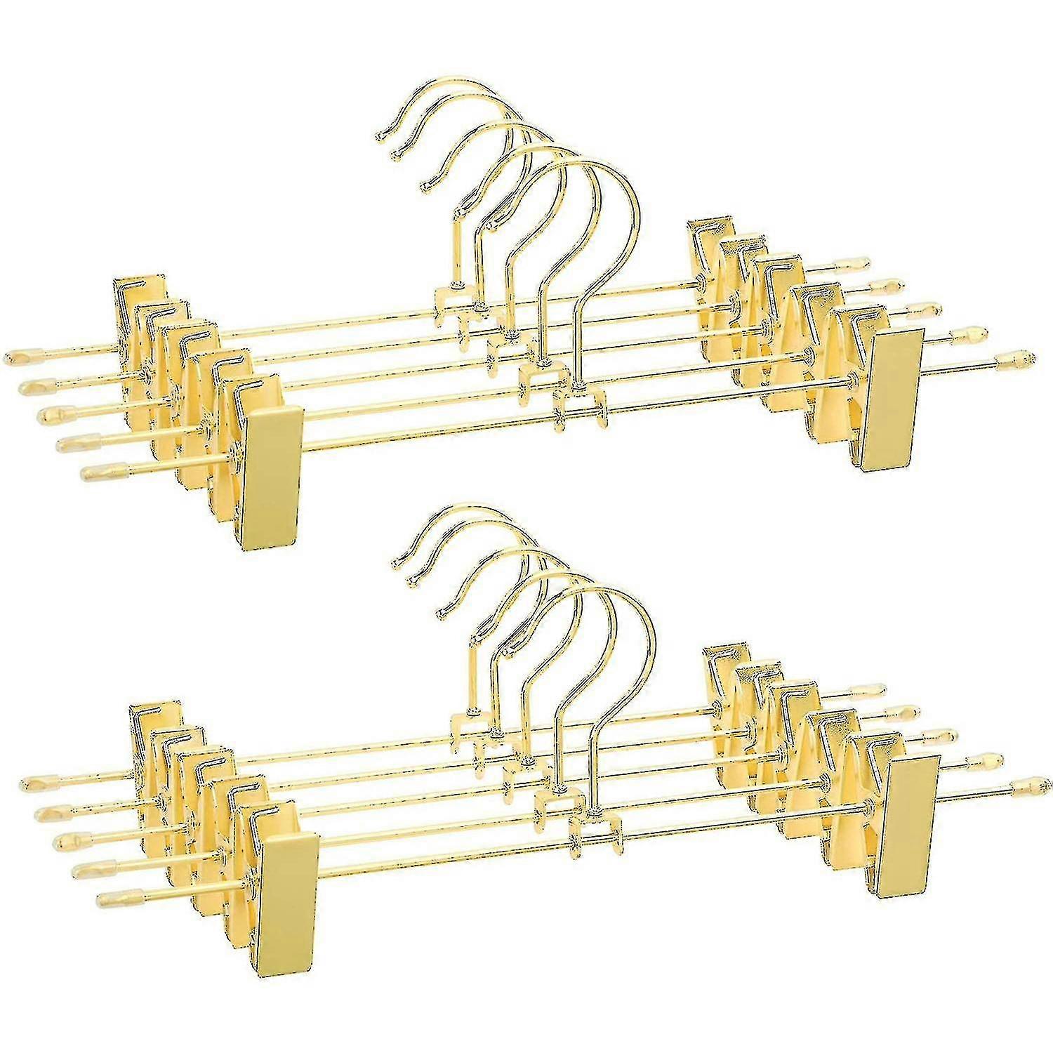 شماعات بنطلون مصنوعة من المعدن، 10 قطع، شماعات ملابس، 30.5 سم، مع 2 مشبك مانع للانزلاق، للتنورة