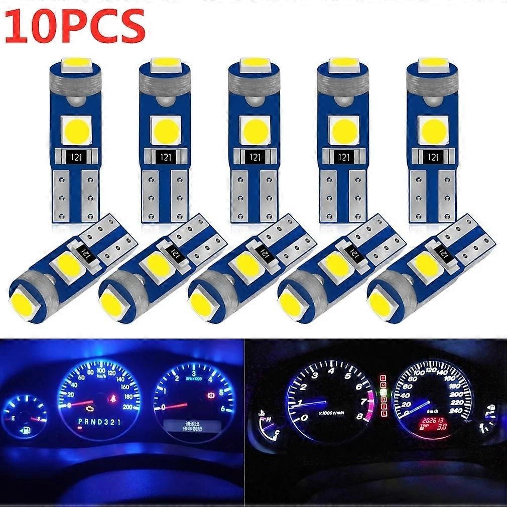 2/10 Adet T5 Led Ampul W3W W1.2W Led Canbus Araba İç Işıkları Pano Isıtma Göstergesi Kama Otomatik Enstrüman Lambası 12 V