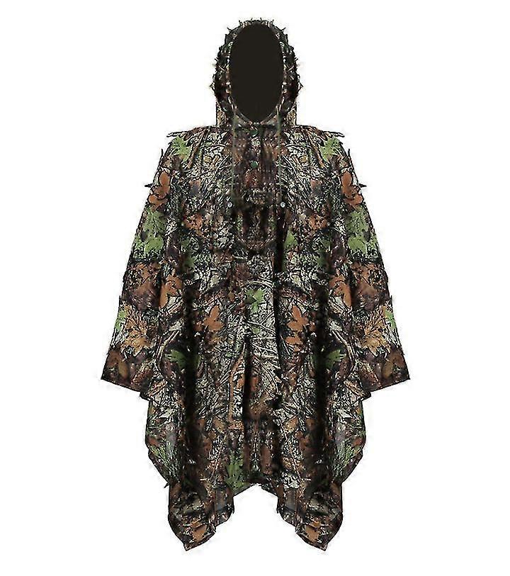 3D 绿叶服装 丛林 林地狩猎 迷彩 雨披 斗篷