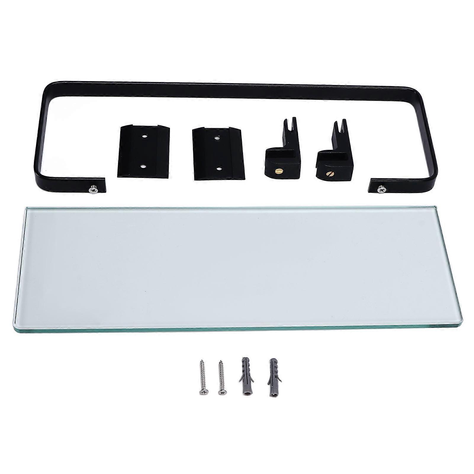 Black Single Layer Bathroom Rack Shelf Thickened Durable with Large Storage Space Strong Load Bearing