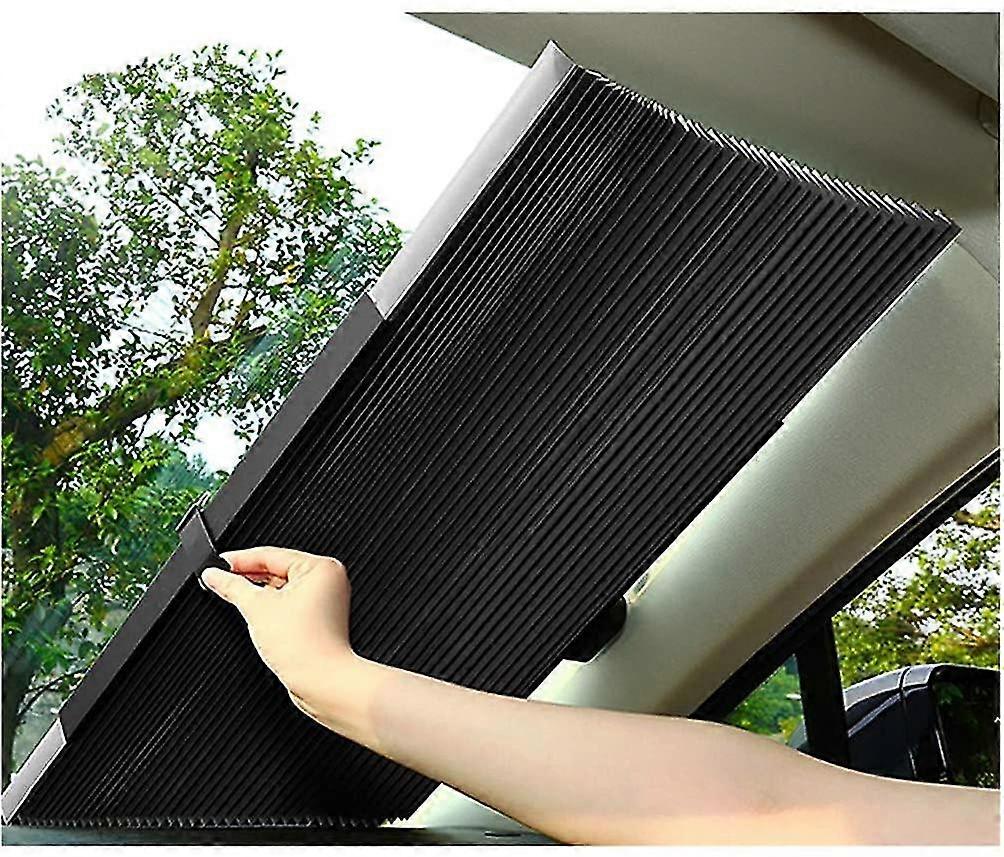 46cm car front windshield sun shade retractable roller blind suction cup uv protection sun visor
