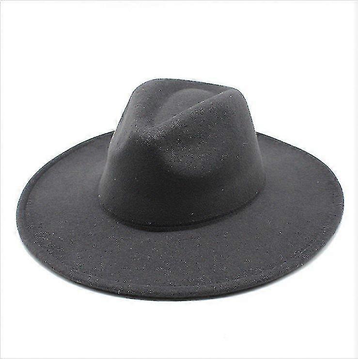 Ζεστό χειμώνα κλασικό ευρύ γείσο Fedora καπέλο μαύρο λευκό μαλλί καπέλα άνδρες συντριπτικό χειμερινό καπέλο