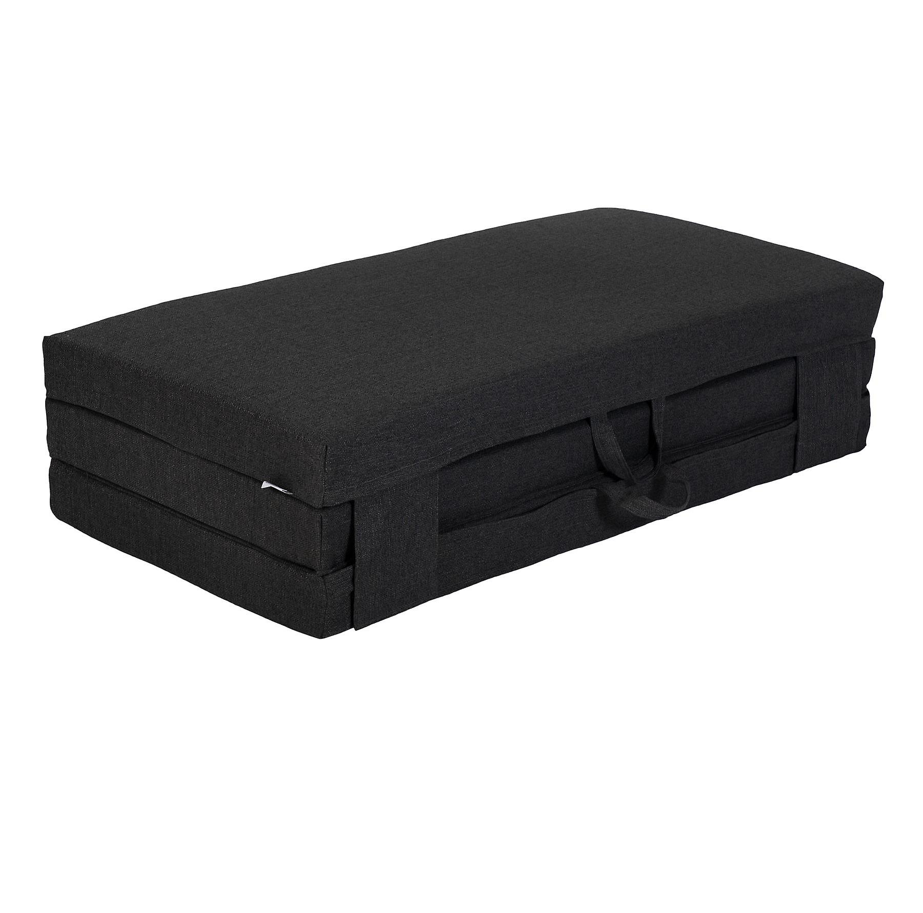 Charcoal Fold Out Guest Mattress Foam Bed Double Size Futon Z bed