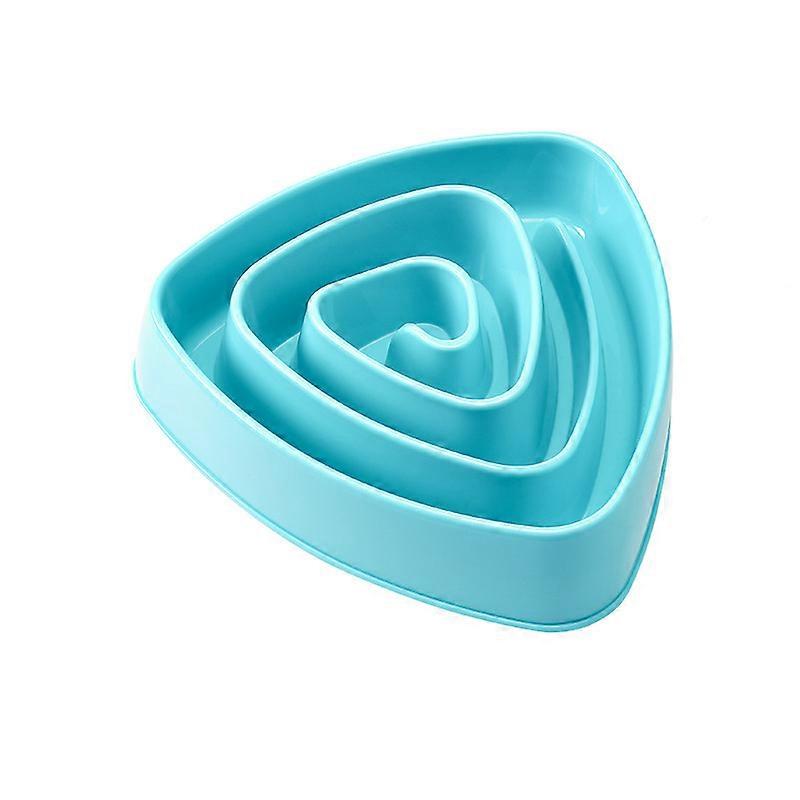 Triangle Dog Slow Food Training Bowl Puppy Kitten Food Feeding Pet Avoid Suffocation Feeder Pet Dog Bowl Blue