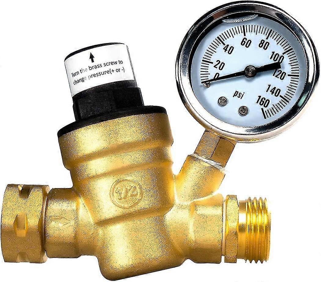 Instelbare waterdrukregelaar met meter en filter