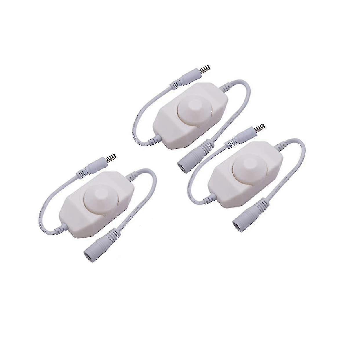 3pcs Dc12v-24v Lights Dimmer Switch 2a Pwm Dimmer Controller Inline Dimmer Switch For Led White