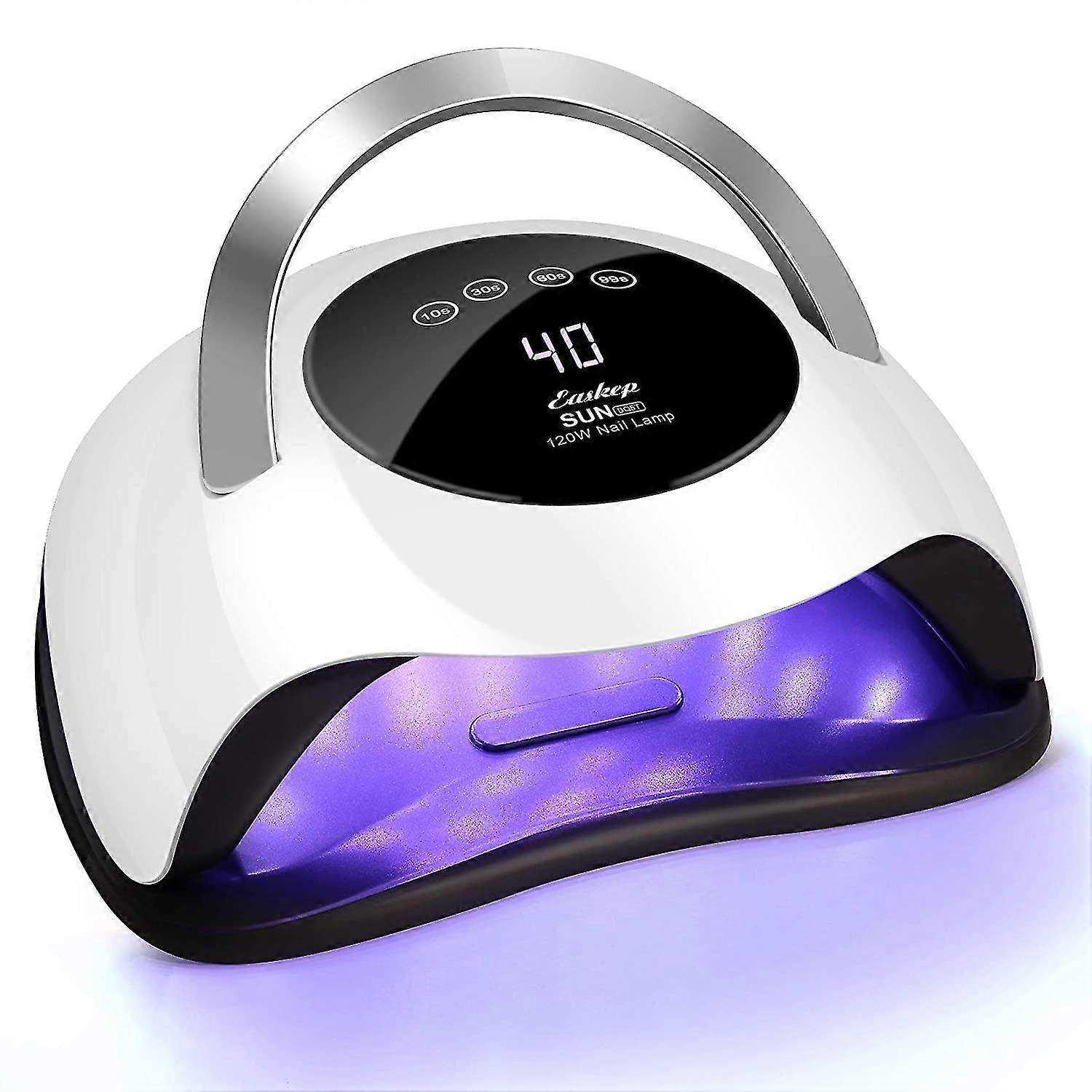 Uv Led Nail Lamp 120w Gel Nail Polish Uv Light For Nail Dryer Curing Lamp Faster 4 Timer Setting Professional Portable Handle For Fingernail And Toen