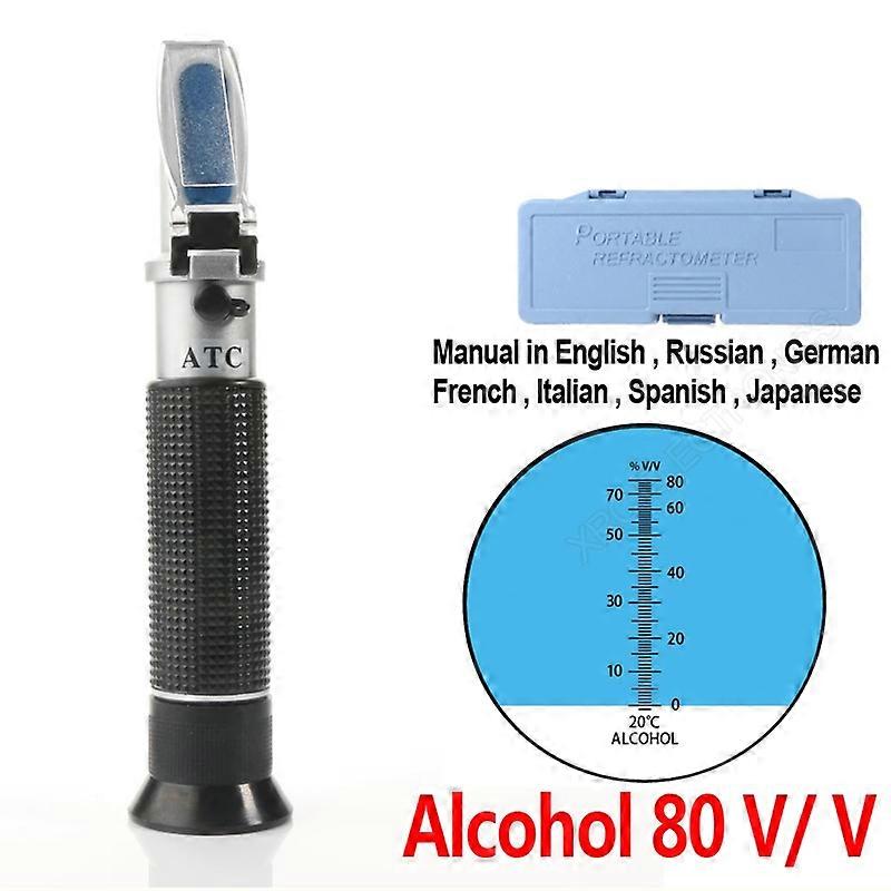 ATC Handheld 0-80% Alcohol Refractometer Moisture Tester Meter Ethylene Glycol Detector