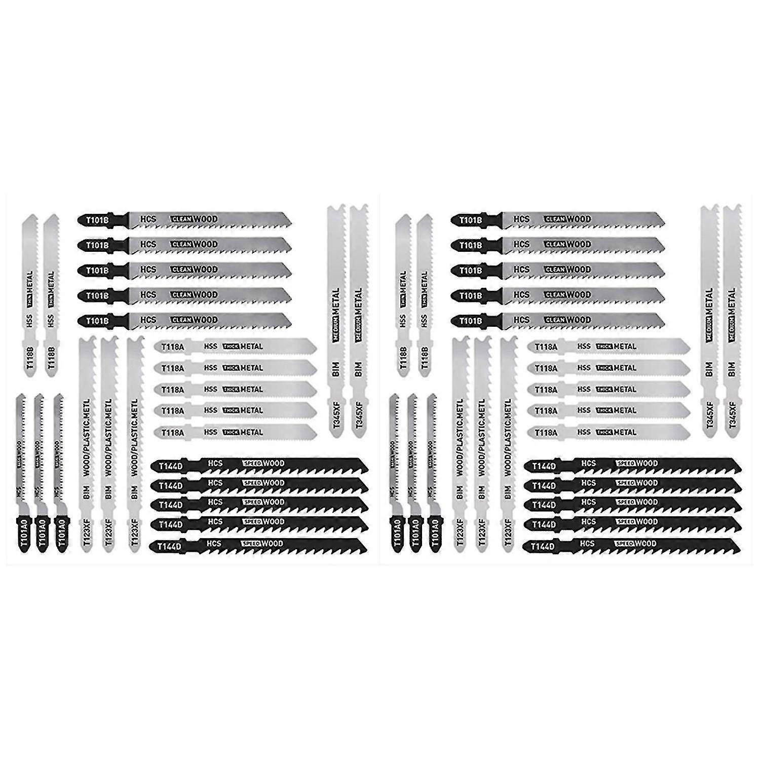50 Pcs T Shank Jig Saw Blade Set, T-shank Blades For , And Metal Cutting