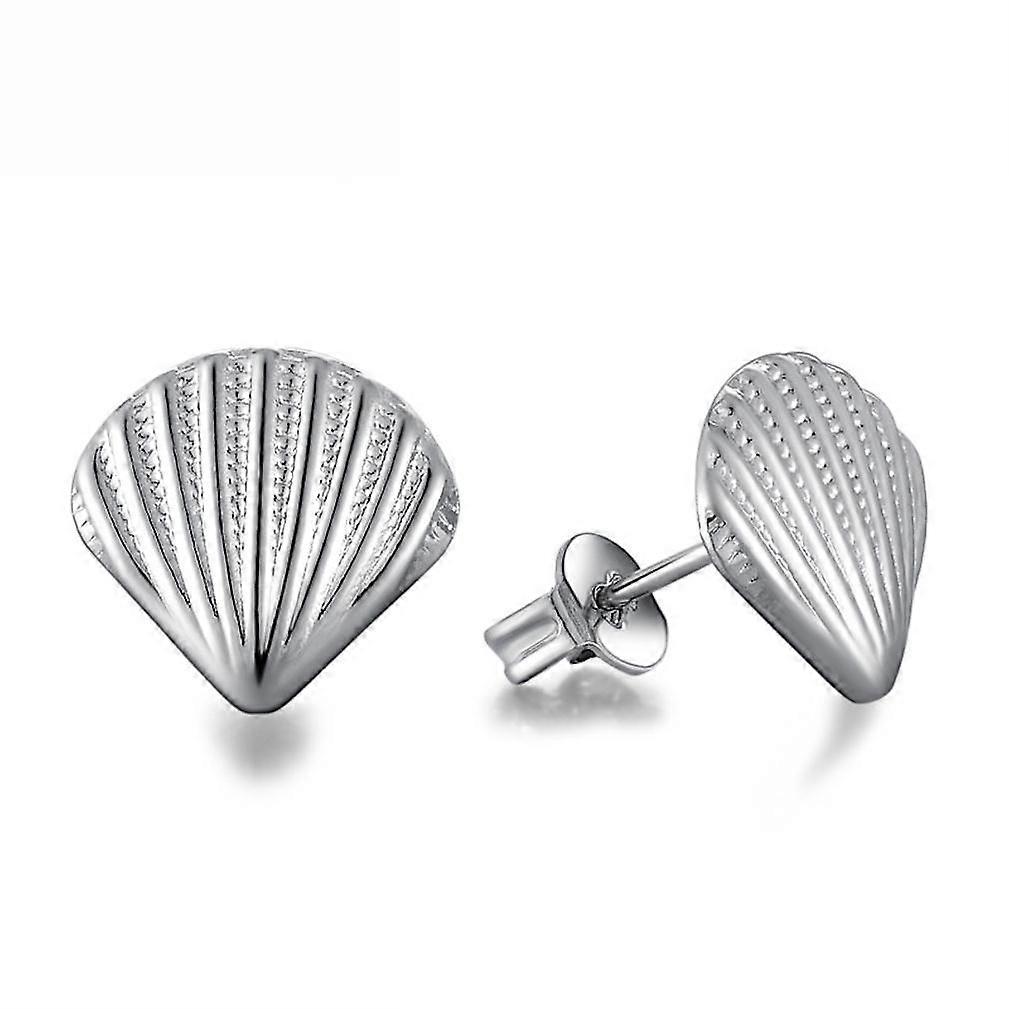 Ear Studs Shell 925 Silver Flower Two Couple Beads Earrings for Wedding