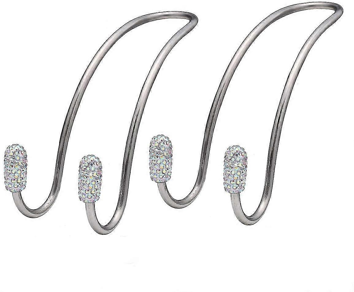 4 Pack Seat Back Organizers, Bling Diamond Universal Organizer Hooks Car Headrest Hangers