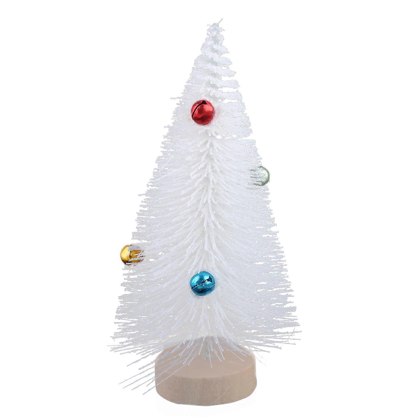 15/20/25/30cm Mini Christmas Tree Miniature Ornament White Pine Sisal Cedar with Colorful Bells Decoration for New Year Xmas Decor