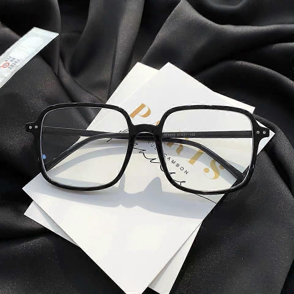 Square Oversized Black Eyeglasses Frame Anti Blue Blocking Computer Eyeglass