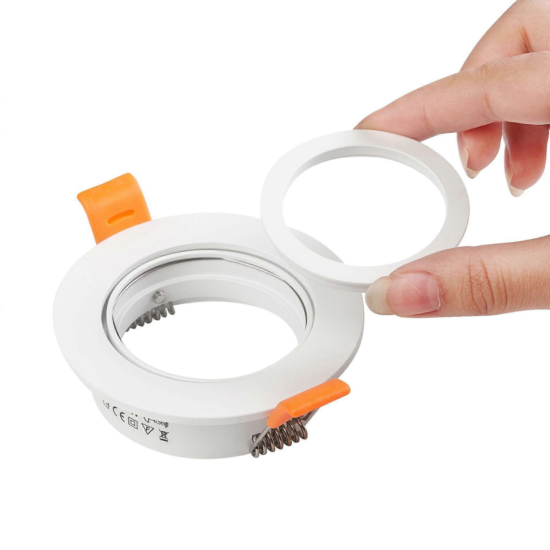 Set of 2 LED ceiling light, Square frame, Adjustable mounting brackets Cutout 65 mm