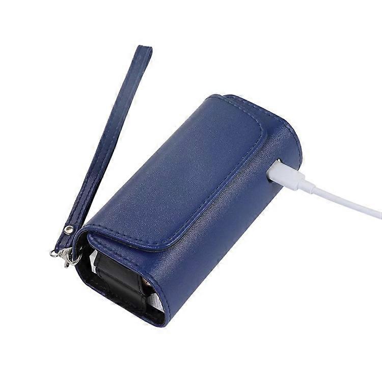 Denim Microfiber Leather E-cigarette Protective Case Storage Bag For Iqos 3.0 E-cigarette - blue