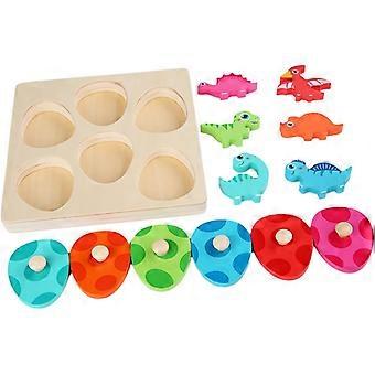 1 Set Dinosaurier Mehrschichtiges Puzzle Holz Tier Puzzles Puzzle Dinosaurier Geburtstagsfeier Favor Holz Ei Spielzeug Holz Spielzeug 3-D Puzzles Holz Tier Spielzeug Educat