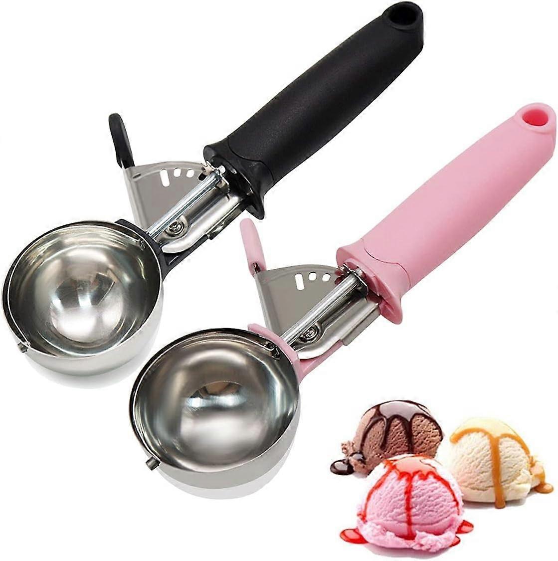 Ice Cream Scoop Stainless Steel with Trigger Release and Comfort Handle, Ice Hockey Scoop for Fruit