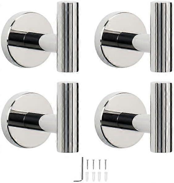 Jolsaawie Set di 6 ganci aderenti in acciaio inossidabile per asciugamani, accappatoio, rasoio, gancio da parete per bagno, cucina, colore: nero
