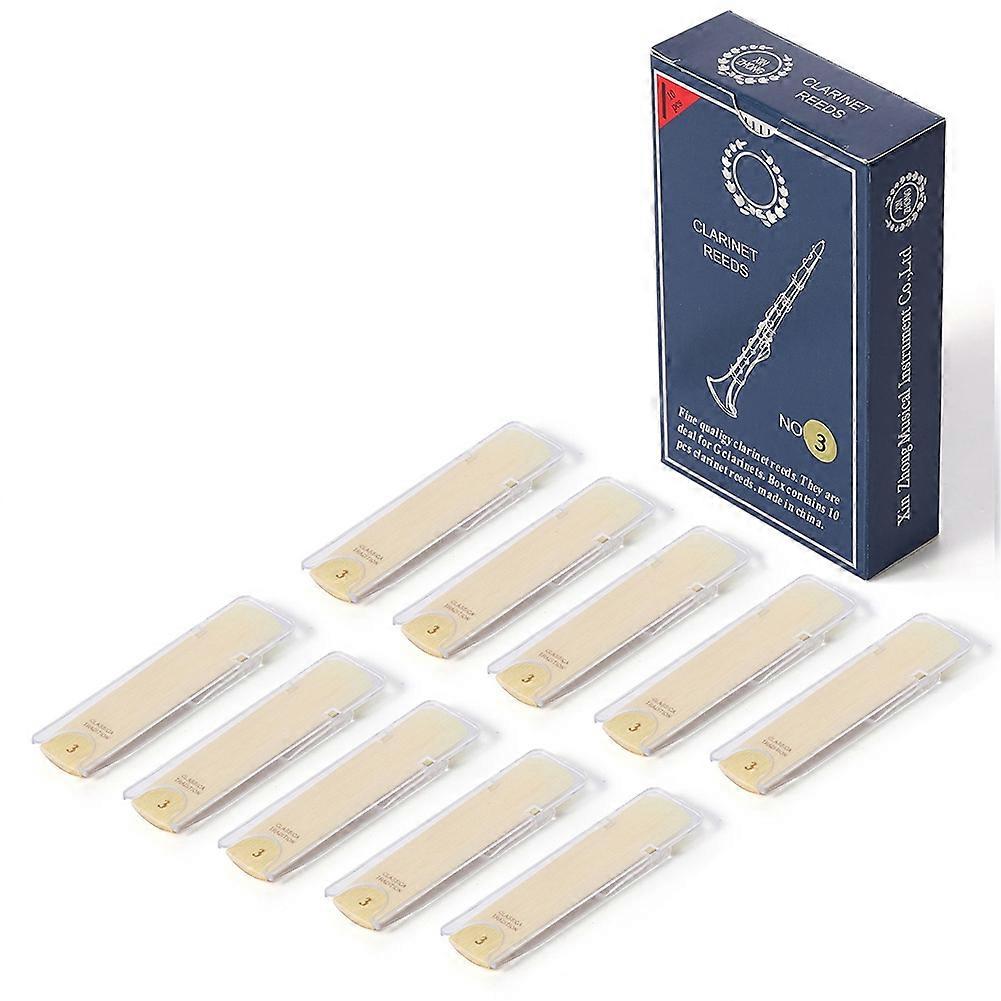 10 Stück Klarinette Klarinette Rohrblatt Instrument Zubehör Härte-3.0