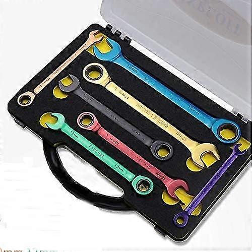 Color Ratchet Spanner Dual Purpose Multi-function Movable Spanner Hand Tools Set 8-19mm (size : 8mm)
