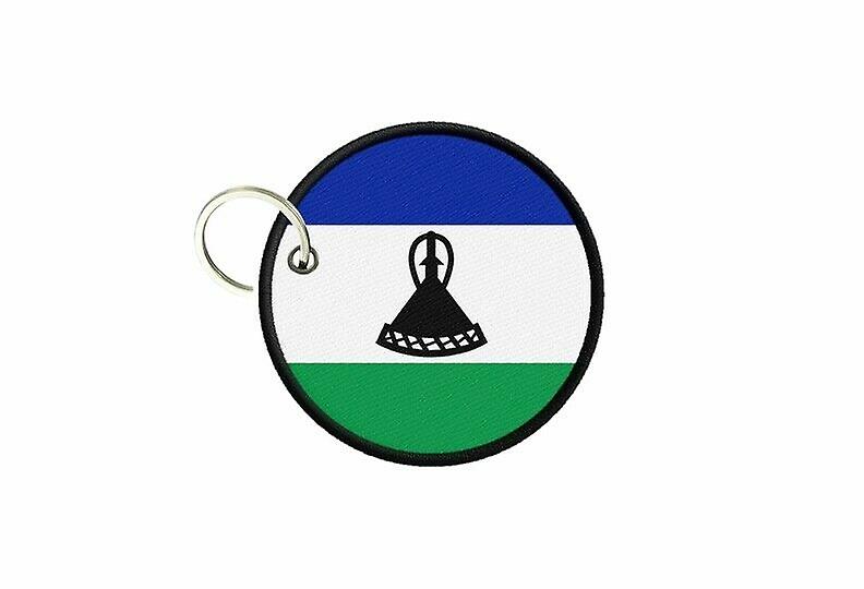 Keychain keys flag lesotho printed round round round