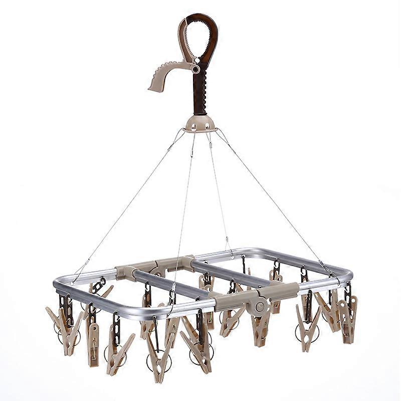 32 Clips Folding Drying Rack Durable 32 Clips Multi-head Folding Drying Rack