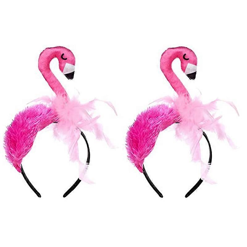 2pcs Flamingo Headband Flamingo Feather Hair Hoop