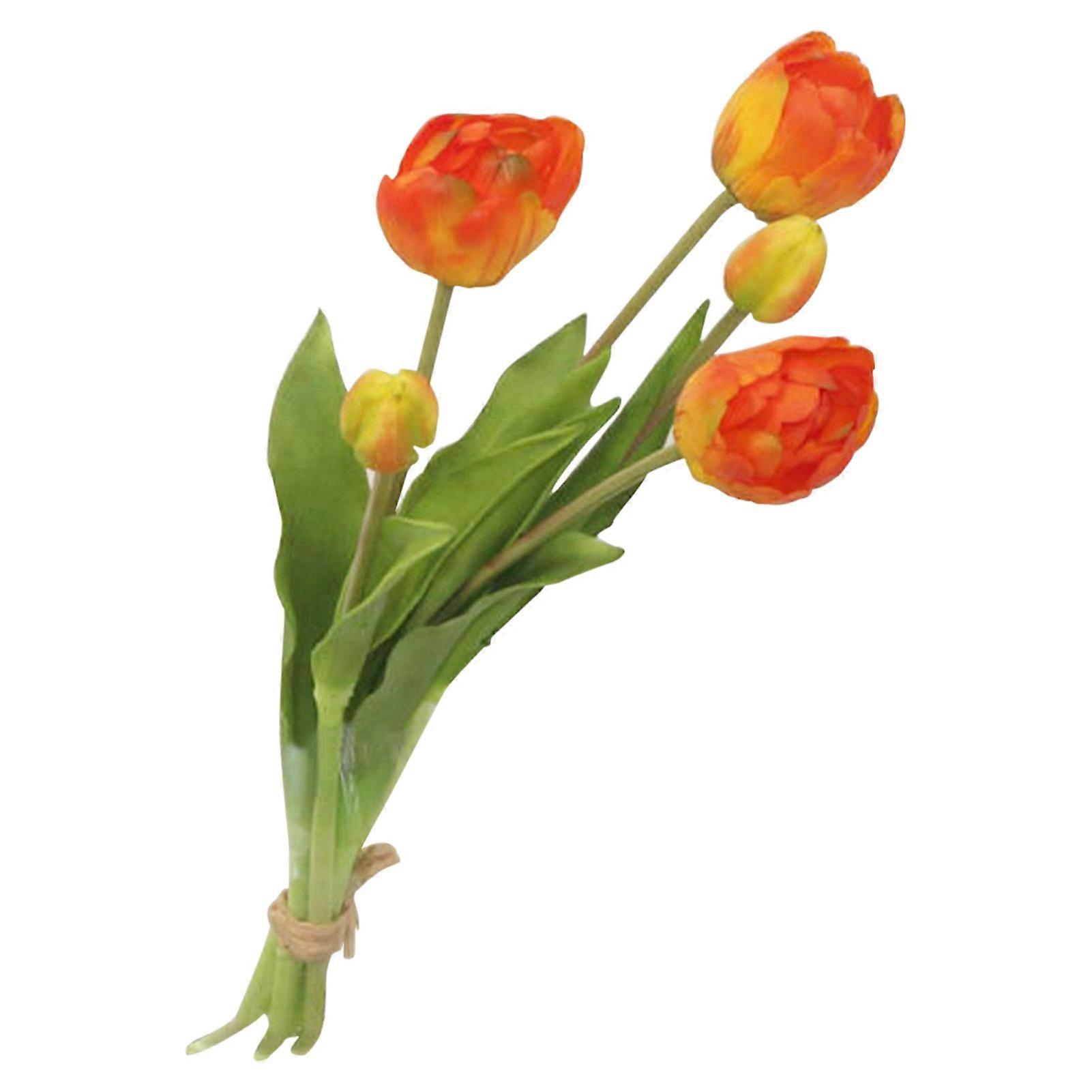 MengXi 1 Bouquet Artificial Flower Simulated No Withering PVC Vibrant Tulip Fake Flower Decor Household Supplies