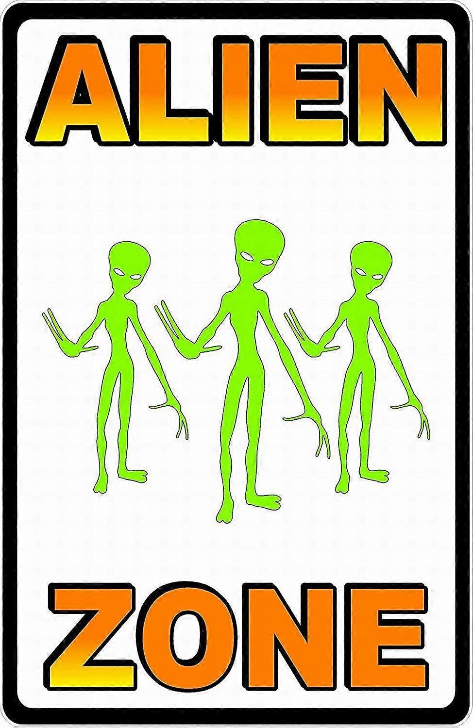 Alien Zone Zeichen 12x16 Warnschild Blechschild