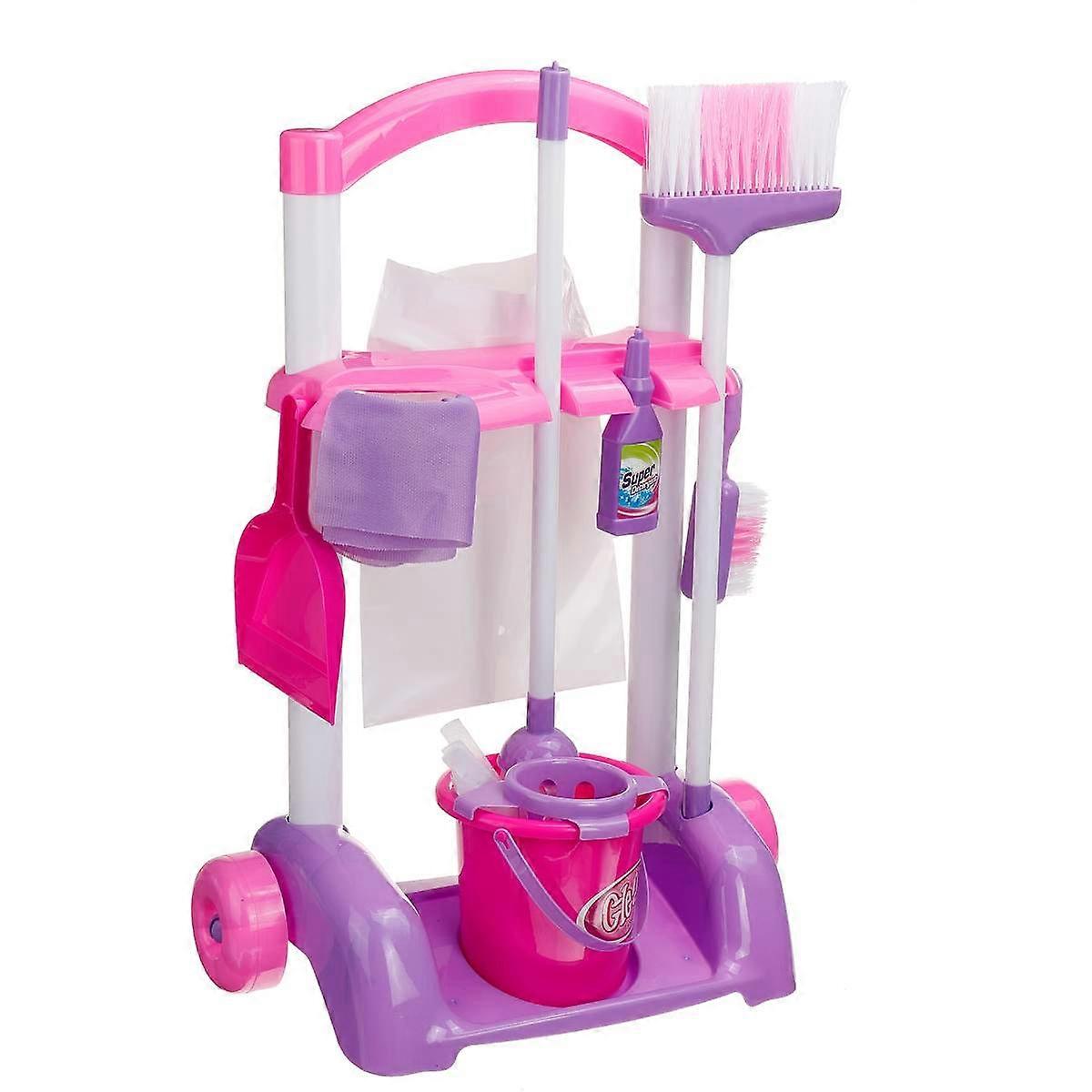 最新の子供用シミュレーションホームクリーニングカートセットハウスキーピングおもちゃシミュレーション掃除機カートクリーニングダストツール