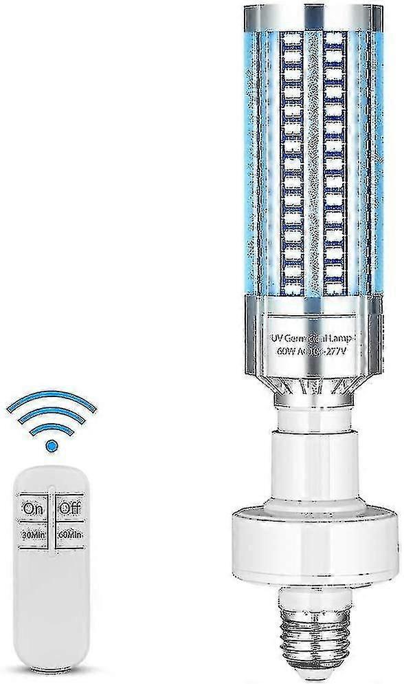 2020 Latest Uv Disinfection Lamp Uv Sterilization Light Bulb 60w 100-265v With Remote Control Timming Ozone-free (ruipei)