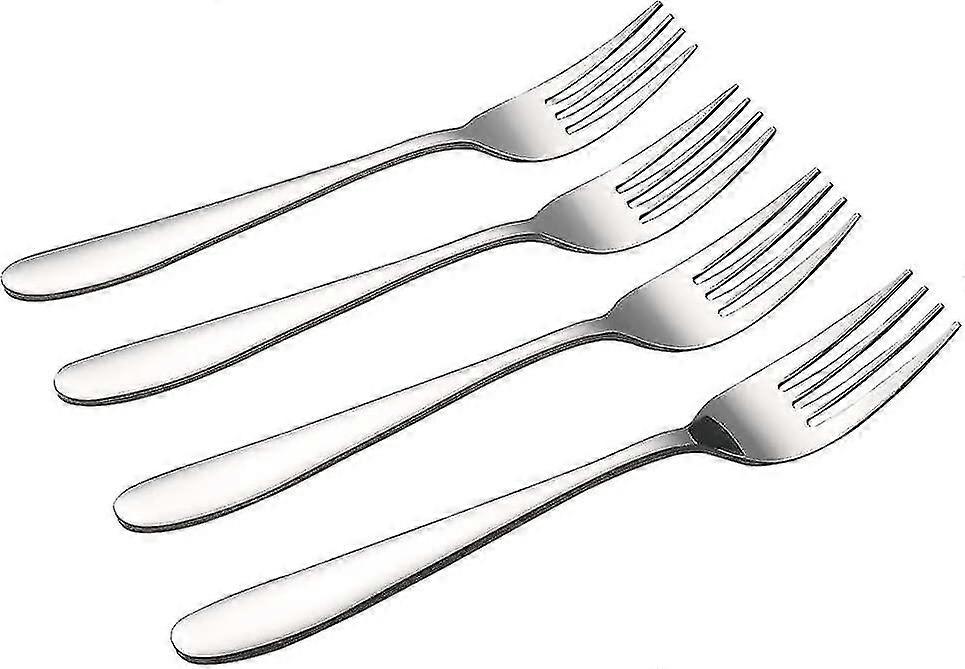 Buffet Serving Forkstainless Steel Serving Forkhotel Western Steak Fork Home Dessert Cake Fork Fruit Fork(4pcs, Silver) -t