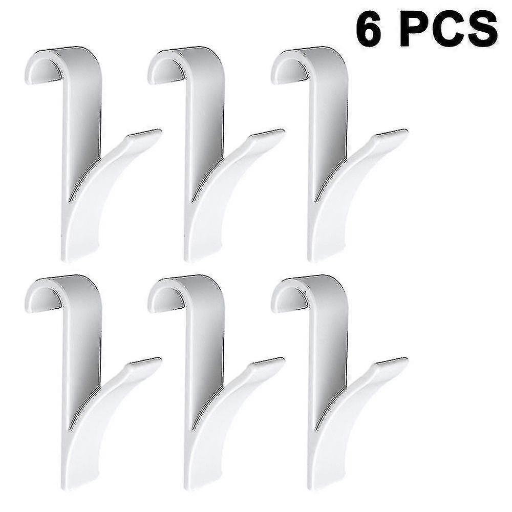 Plastic Towel Rack Hook Wardrobe Hook Bathroom Towel Hook (6 Pieces White)