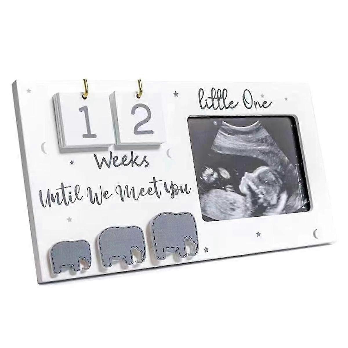 Sonogram Picture Frames, Ultrasound Photo Frames With Countdown Weeks, Elephant Nursery Decor For B
