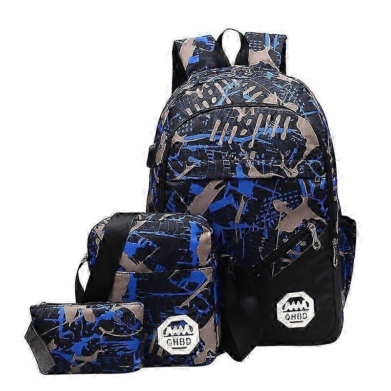 Wanda's new travel mountaineering three piece shoulder bag, couple's USB student backpack 1802#