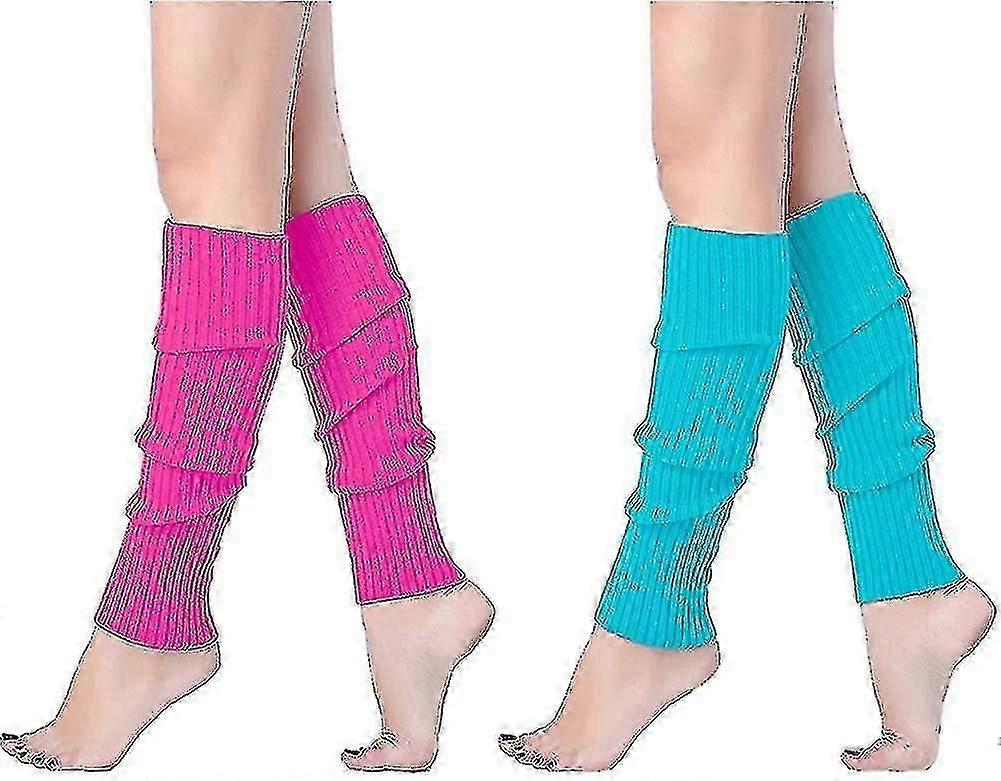 נשים ג'וניורס ניאון מצולע מחממי רגליים לספורט המסיבות של שנות ה-80