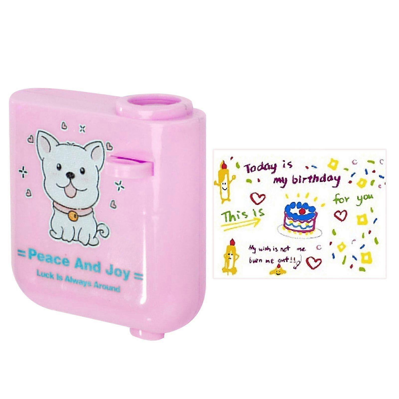 お誕生日おめでとうプロジェクターミニバースデープロジェクションランプポータブルキッズプロジェクションライト家庭用スクエア1ピンク