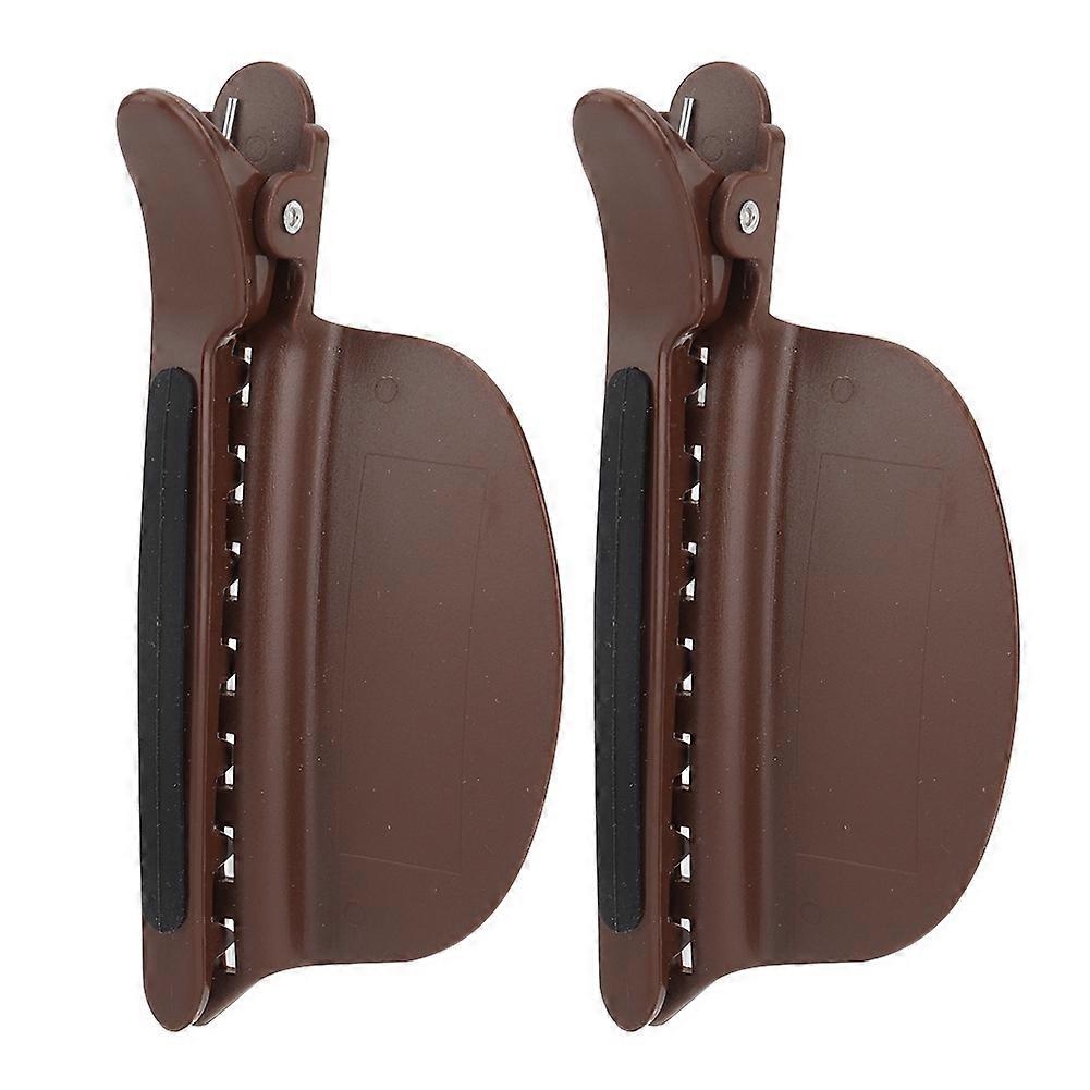 2pcs Multi-Functional Hair Partition Clip with Heat Resisting Sheet for Hair Extension (Brown)