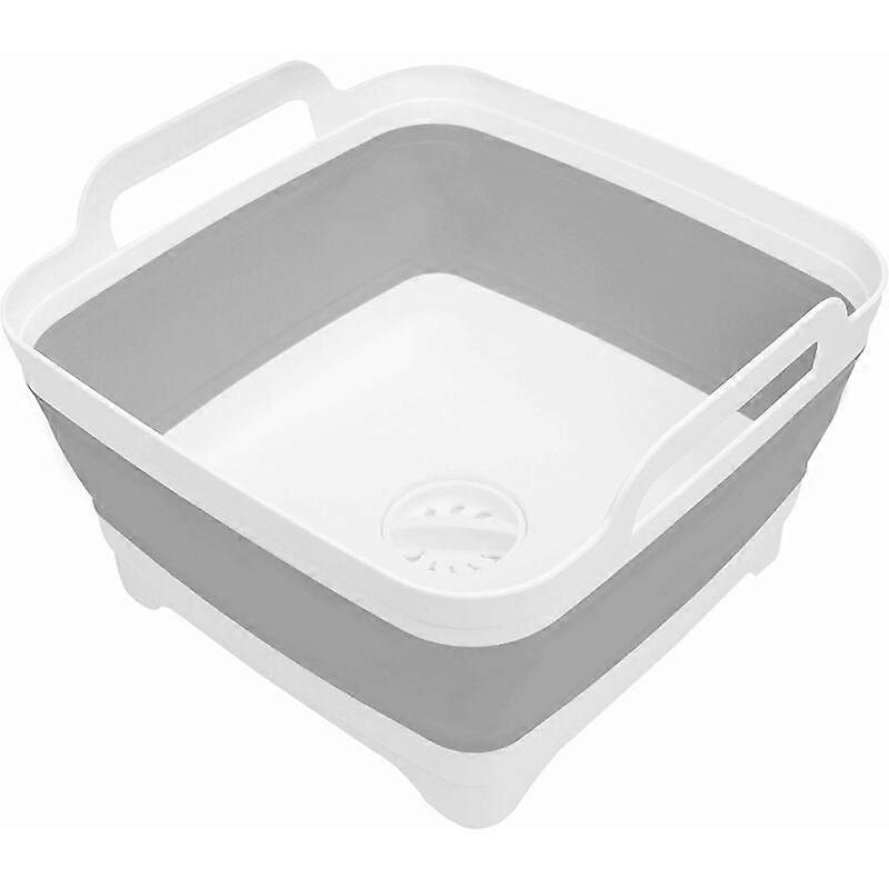 Folding basin with drainage hole - capacity 16 liters - Folding bucket with plastic handle - Folding sink