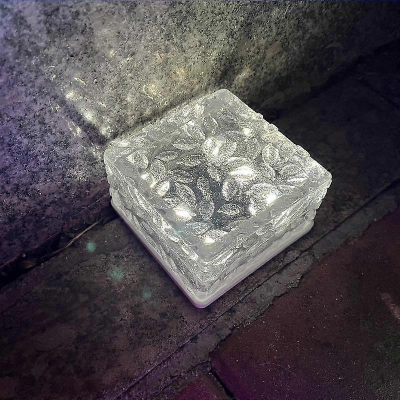 Solar Garden Lights Ice Brick Lights Led Ice Cubes Buried Outdoor Lawn Garden Steps Landscape Decoration Atmosphere Lights