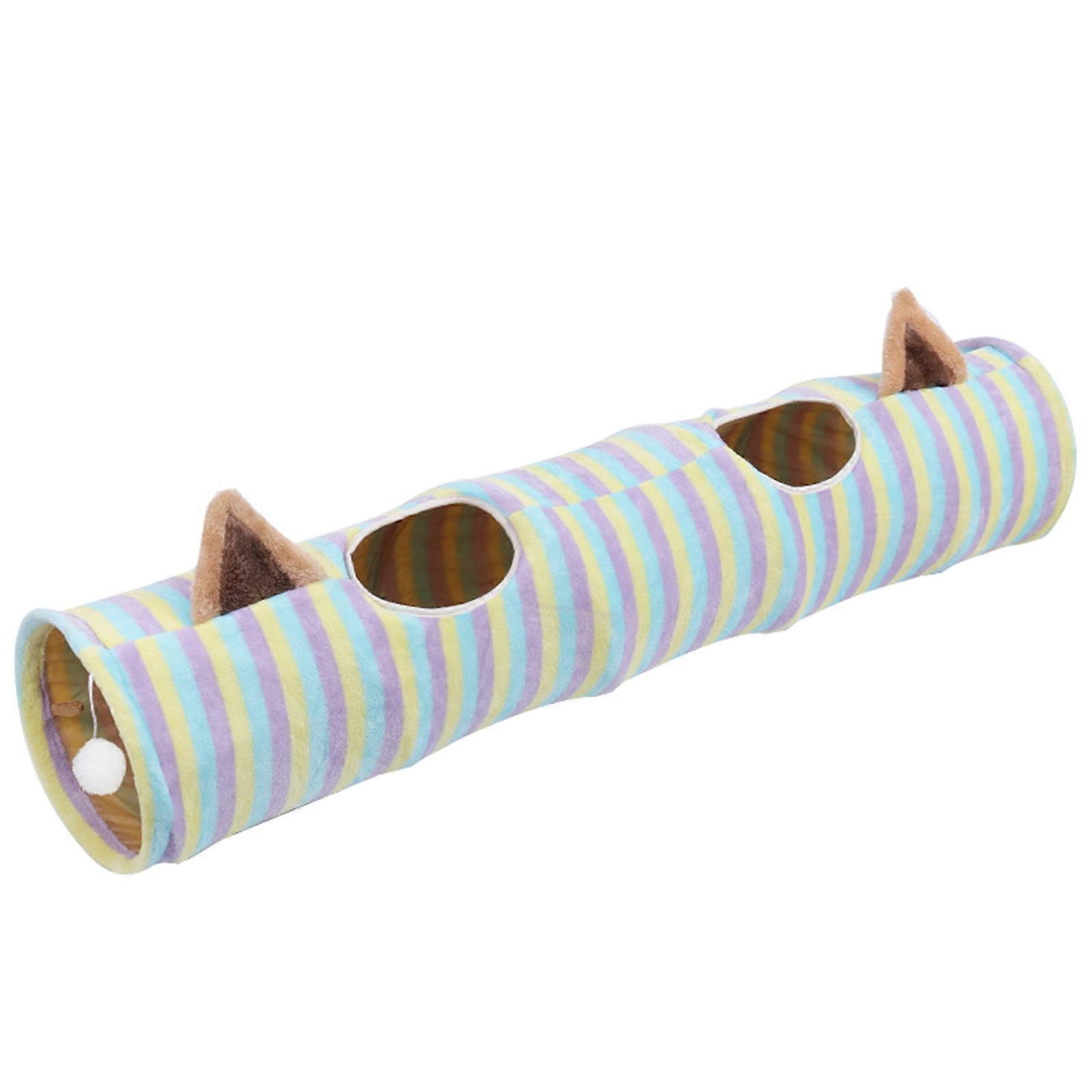 Cats Tunnel House Collapsible Playtube Cat Plush Soundable Tunnel Cat Toy Balls Kitten Hideout Interactive Bedding Toy