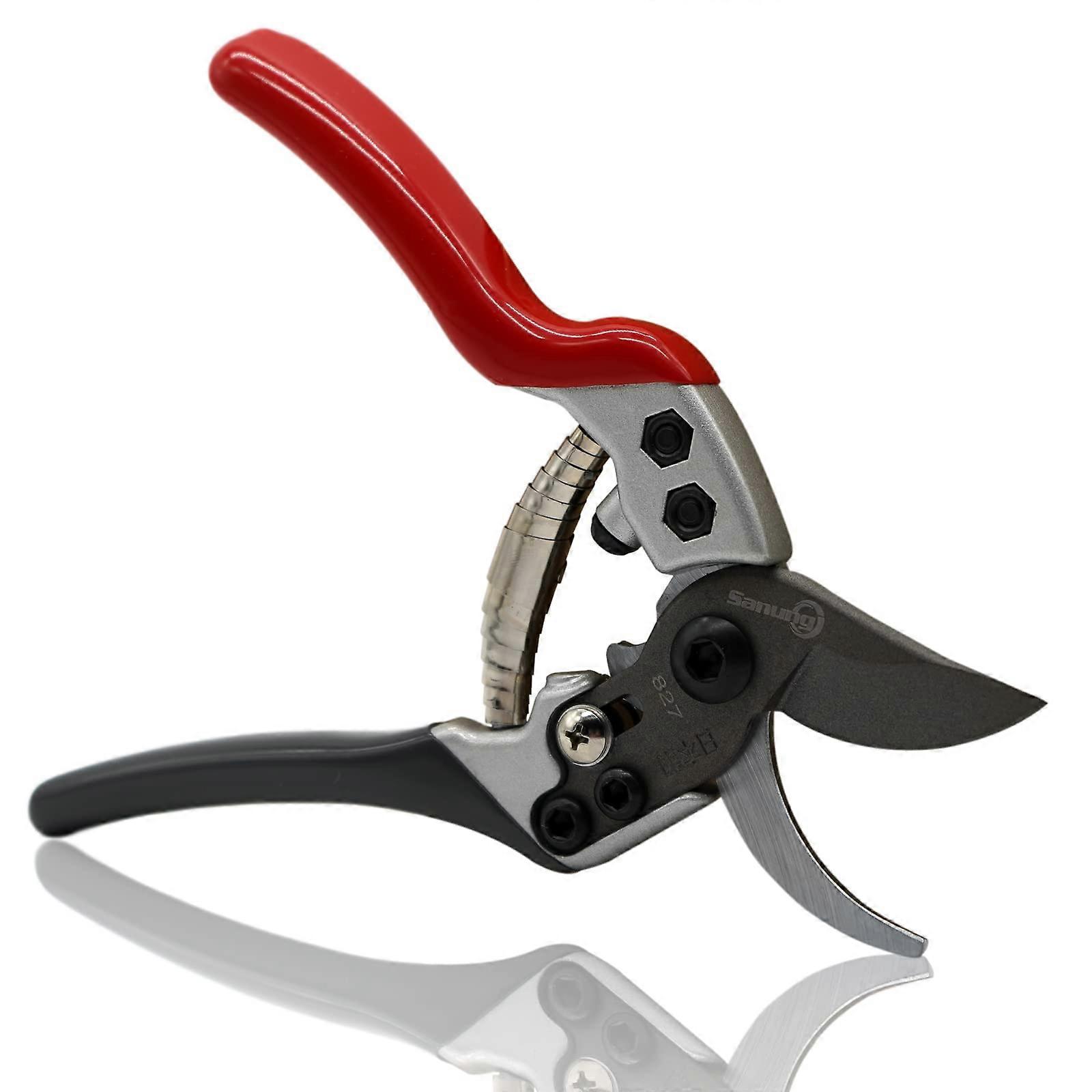 Non-Slip Pruning Shears with High Carbon Steel Teflon Coated Blades for Garden Branch Trimming and Pruning