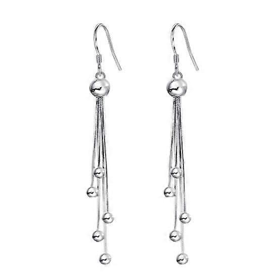 (Hvitt gull)Runde perledråpe øredobber