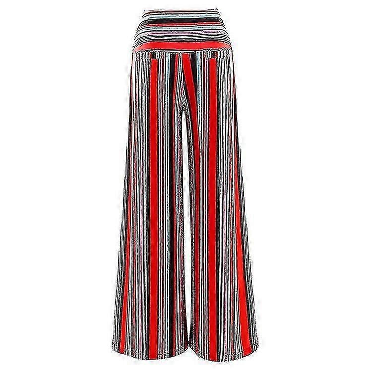 Women's Wide Leg Pants Flared Pants Stretchy High Waist Casual Long Pants-X