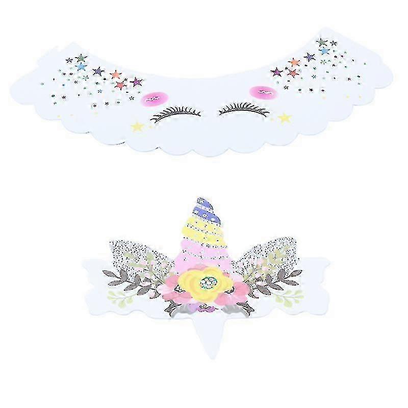 unique 60set cake decorations , Unicorn Cake Wrapper