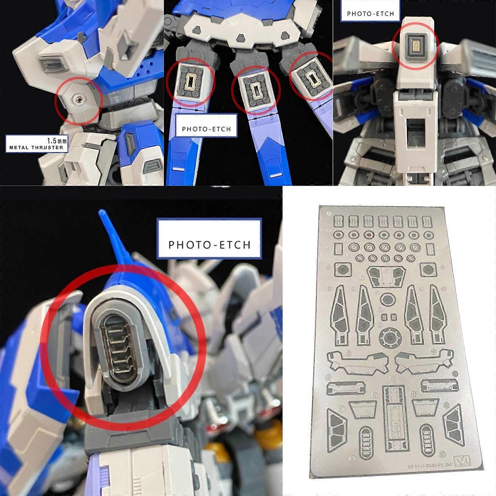 Metal Details Add-on Part Etch&Decal Set for RG 1/144 Hi-Nu RX-93-v2 v Model Toy