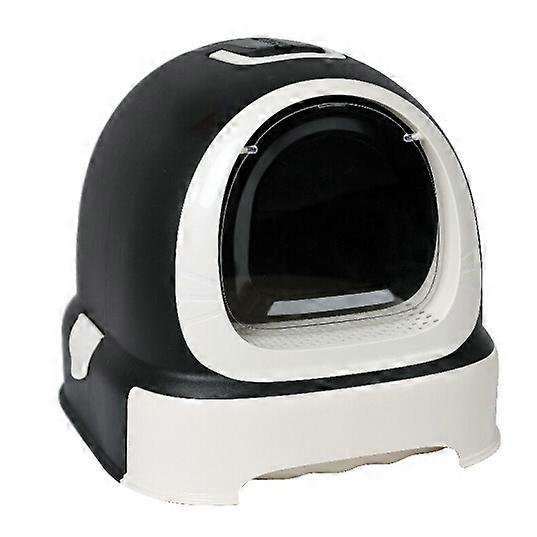Cat litter box for indoor use with removable tray for easy cleaning and odor control