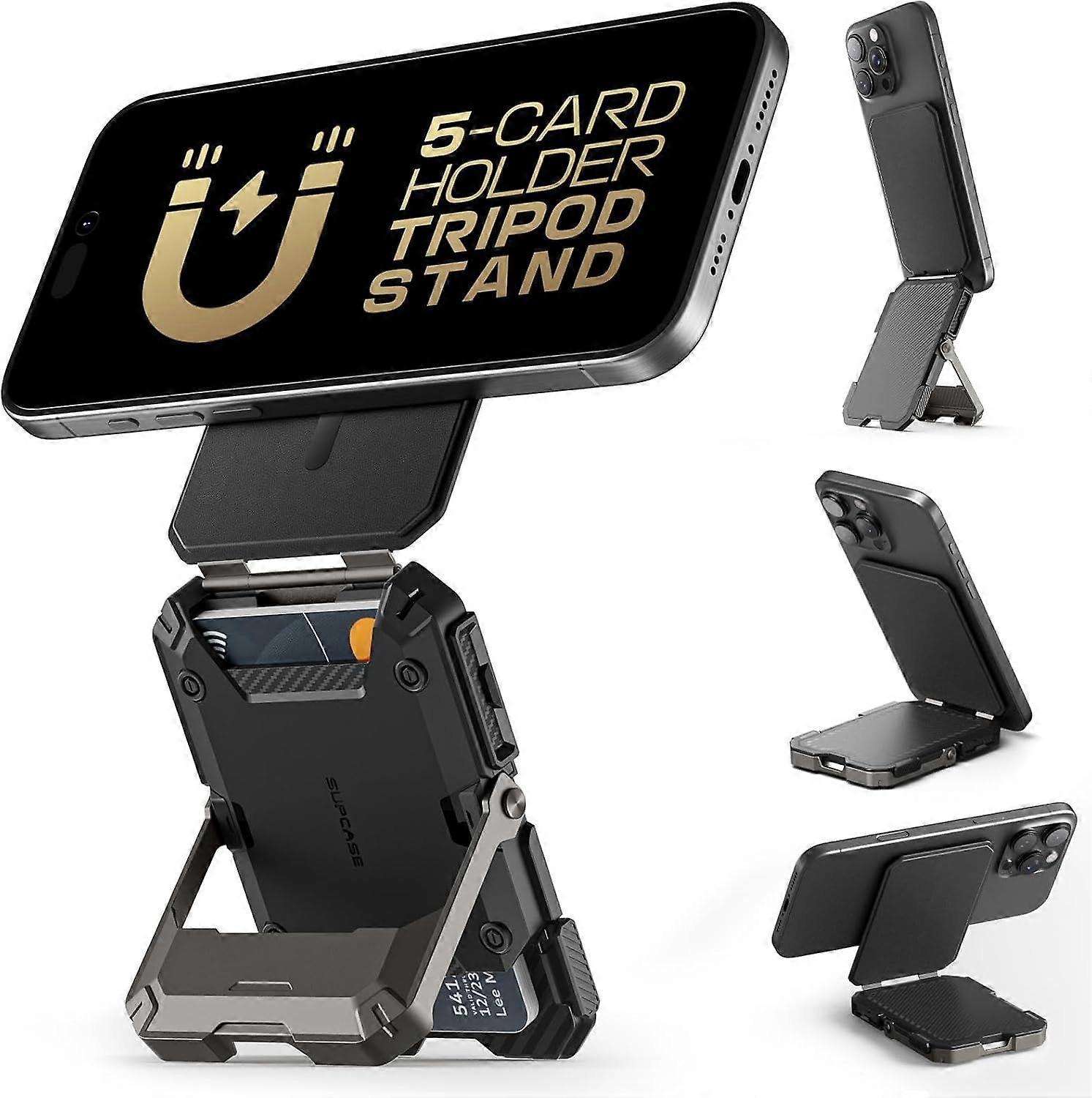 MagSafe Wallet with Stand, Magnetic Wallet for Men,Phone Stand Credit Card Holder Tripod for iPhone 16/15/14/13/12 Series