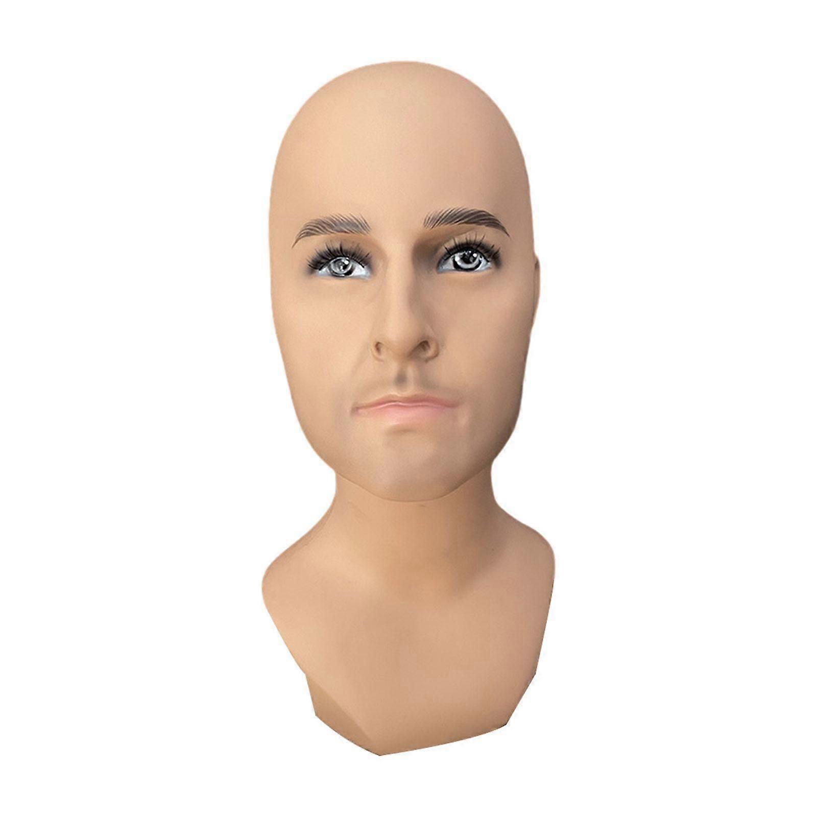 mandlige mannequinhoved robust PVC-displaystativ til briller hatte hårstykker